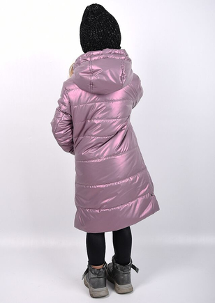 Пальто для девочек розовое 2087