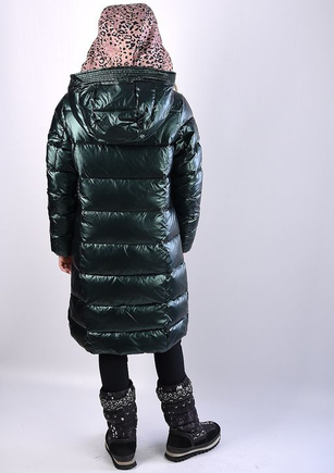 Пальто для девочки зеленое ANERNUO 19203