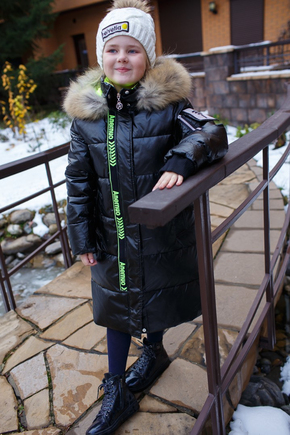 Пальто для девочек серебро ANERNUO 20159