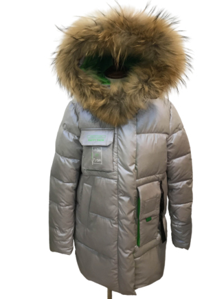 Пальто для девочки серое happy snow 20T-069