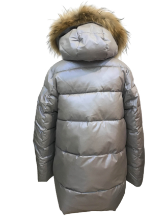 Пальто для девочки серое happy snow 20T-069