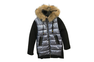 Пальто для девочки черно-голубое minika 1338