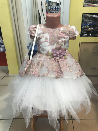 Платья для девочек с сумочкой розовое RODENG 1325351